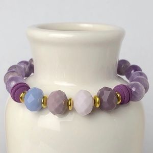 GEMSTONE | Women’s Amethyst Agate Beaded Bracelet